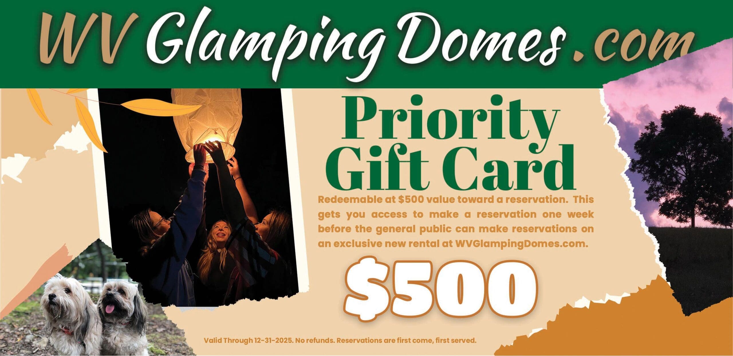 $500 Electronic Glamping Gift Card