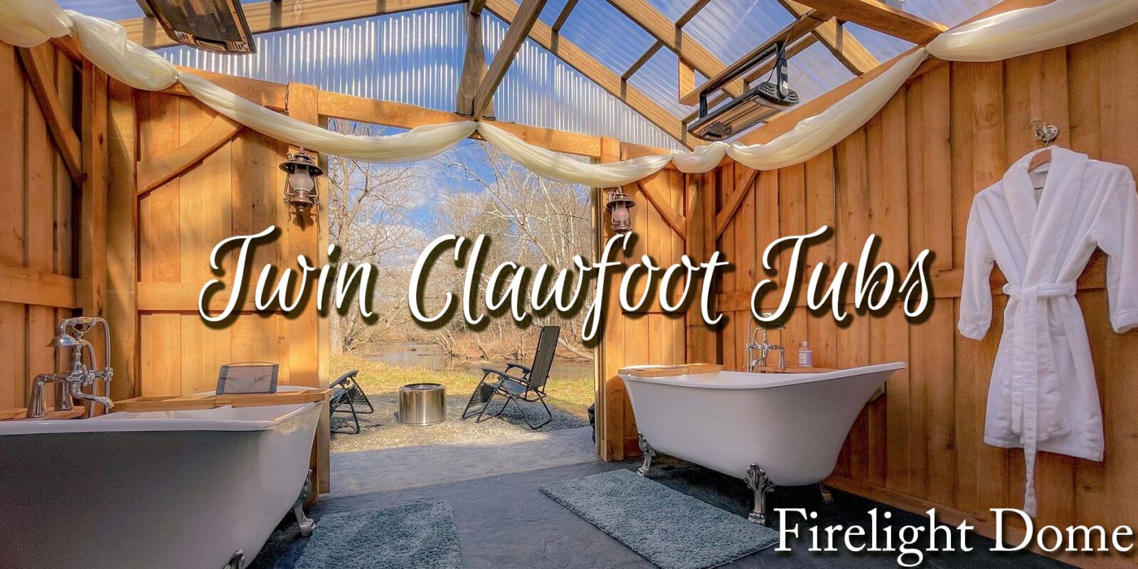glamping clawfoot soaking tub